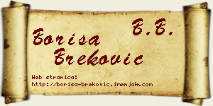 Boriša Breković vizit kartica